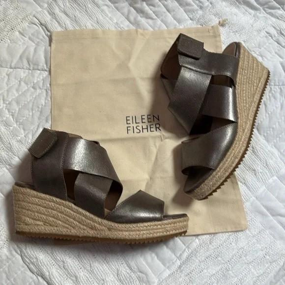 Eileen Fisher Willow Espadrille Wedge Sandals - Picture 13 of 13